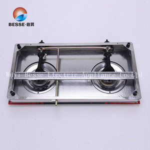 Estufa de Gas Natural de 2 Quemadores con Cubierta de Vidrio, Encendido Piezoeléctrico de Cerámica, Superficie Fácil de Limpiar para Uso Doméstico y Hotelero - Product Image 3