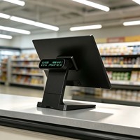 PSJ8500 Caisse enregistreuse tactile unique VFD 15,6 pouces avec écran Windows pour supermarché, commerce de détail et magasin de proximité 1920x1080