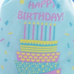 Huadefeng Cordon Non Tissé Bleu Sacs de Cadeau D'anniversaire Pour Mari - Product Image 3