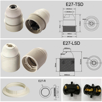ZX E27-LSD Support de lampe Edison le plus populaire avec écrou de terre suspendu 250V Garantie 2 ans Matériau plastique Noir/Blanc T180