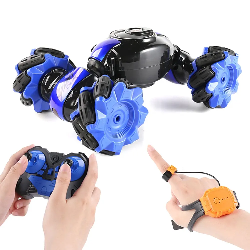 2.4GHz Radio Control & Watch Gesture Control Double-Side 360 Rolling Twister Mini RC Tumbler Stunt Car with LED Light