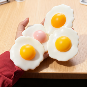 Fried <b>Egg</b> <b>Toy</b> with Slow Rebound Effect Soft White Albumen Semi-Boiled Runny <b>Egg</b> White Food Prop Display Fake Food - Product Image 2