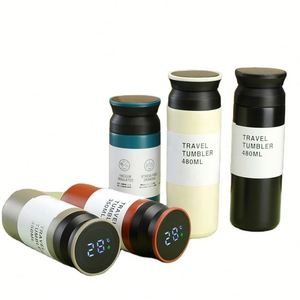 Thermos en acier inoxydable personnalisé en gros, 350 ml, 480 ml, avec affichage de la température intelligent, pour la maison, le bureau, l'extérieur, tasse à café - Product Image 1
