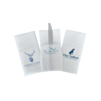 Serviettes personnalisées avec logo pour hôtel, serviettes jetables pour invités, serviettes de table avec poche pour couverts pour restaurant