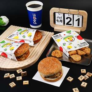 Custom Professional Eco-Friendly Kraft Takeout Bags Disposable <b>Grease</b> Proof PE Coated Sandwich Burger Wrapping Food-safe Takeout - Product Image 3