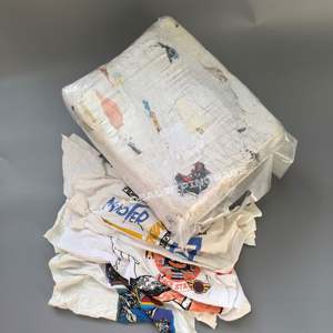 Trapos de Algodón Blancos Industriales de Alta Absorción, Impresos, para Limpieza de Maquinaria y Garajes - Product Image 1