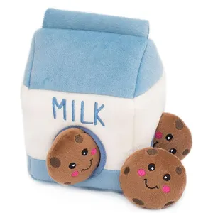Özel en kaliteli gıda arkadaşlar interaktif Pet oyuncak gizlemek ve aramak seti süt kartonları gıcırtılı bulmaca köpek oyuncak