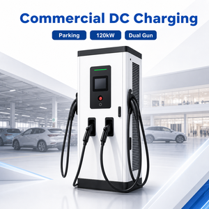 สถานีชาร์จรถยนต์ไฟฟ้าแบบติดตั้งบนพื้น 120kW DC ชาร์จเร็ว หัวชาร์จคู่ CCS2 OCPP IP54 สำหรับลานจอดรถ ห้างสรรพสินค้า ซูเปอร์มาร์เก็ต - Product Image 3