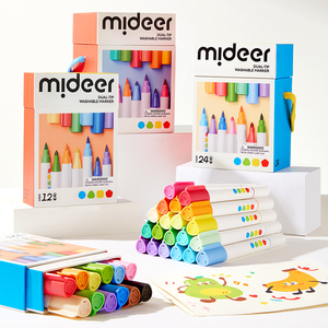 Mideer MD4308-4310デュアルチップウォッシャブルマーカー-マルチカラーウォッシャブルファンブラシマーカー - Product Image 1