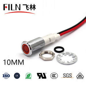 10 Mét Bảng Điều Khiển Chỉ Số Ánh Sáng Kim Loại Chống Thấm Nước IP27 Pilot <span class=keywords><strong>Lamp</strong></span> Singal Bulb <span class=keywords><strong>Led</strong></span> 12V Red Green Amber Xanh Trắng - Product Image 2