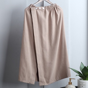 Khăn Quấn SPA Cotton Cho Nữ Khăn Tắm Hình Tháp Che Màu Trơn Khăn Quấn Spa Có Khóa - Product Image 6