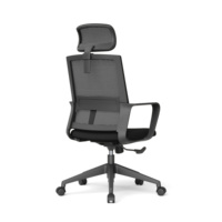 Chaise de bureau ergonomique à dossier haut en maille respirante avec appui-tête et soutien lombaire réglables, chaise de bureau pivotante confortable