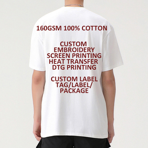 T-shirts promotionnels en coton 100% personnalisés, brodés et sérigraphiés, 160 g/m², vente en gros, t-shirts en coton pas chers - Product Image 1