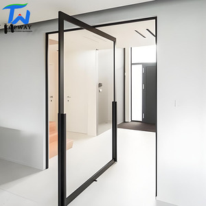 Puerta Pivotante de Aluminio y Vidrio Personalizable TW - Entrada Principal de Alta Resistencia para Apartamentos y Uso Exterior, Diseño Moderno - Product Image 4