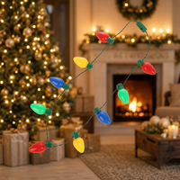 Collier lumineux LED festif pour Noël, idéal pour les soirées à pulls moches, accessoires de fête, vente en gros