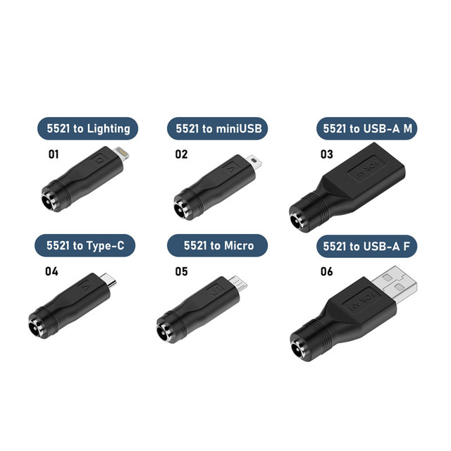 New DC Power Adapter 5521 USB Micro/Mini/Type-C OTP Protected Lighting Adapter Adapters & Connectors Product Category