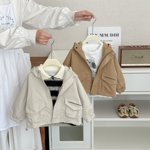 Nouvelle <span class=keywords><strong>veste</strong></span> <span class=keywords><strong>softshell</strong></span> à carreaux pour garçons, style automne 2026 – Coupe-vent d'extérieur tendance pour enfants et tout-petits - Product Image 1