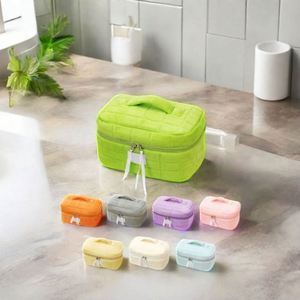 Top Quality Travel Solid Color Custom Recycled Plaid Polyester Cotton Pouch <b>Makeup</b> Cosmetic <b>Case</b> Bag With Zipper - Product Image 2