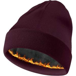 Bonnet en laine chaude Roybens unisexe, doublure polaire épaisse, bonnet d'hiver tricoté avec revers, style pêcheur, coupe ample - Product Image 1