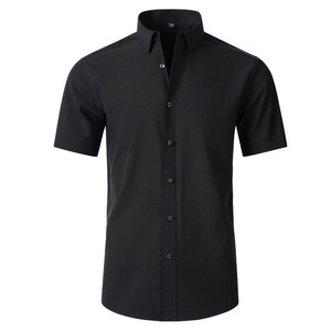 Camicia da uomo a quattro lati elasticizzata, senza stiratura e antirughe, camicia da uomo semplice stile Business sottile - Product Image 6