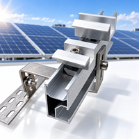 Composants de montage solaire en aluminium : Rail, support à fente, pince de fixation intermédiaire, boulon à six pans creux pour l'installation sur toiture en tuiles