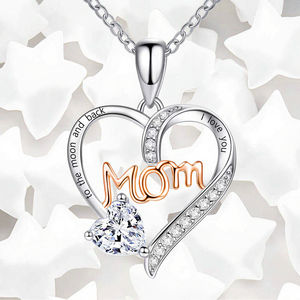 תכשיט אופנתי ליום האם <span class=keywords><strong>2026</strong></span>, שרשרת תליון בצורת לב מצופה זהב, שרשרת טרנדית לאמא, סיטונאי - Product Image 4