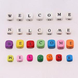 Accesorios <span class=keywords><strong>de</strong></span> abalorios para niños DIY, color <span class=keywords><strong>de</strong></span> pintura ecológico, 26 <span class=keywords><strong>letras</strong></span> inglesas, cuentas cuadradas, agujero <span class=keywords><strong>de</strong></span> Color, cuentas cuadradas <span class=keywords><strong>de</strong></span> <span class=keywords><strong>madera</strong></span> - Product Image 1