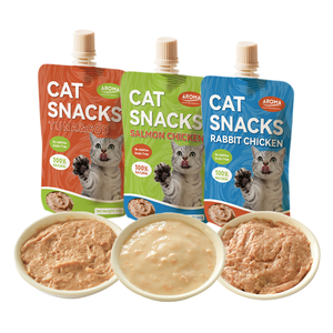 Ração para Gatos Halal Certificada Atacado Sabor Salmão/Tuna Estilo Pate Ração Úmida para Gatos em Pacote Delicioso 85g Pet Snacks Treat - Product Image 5