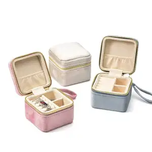 Klaar Om Te Verzenden Mini Reis Sieraden Opbergdoos Met Rits Ringen Elegant Sieraden Geval Voor On-The-Go Opslag & Display