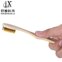 Brosse à dents jetable biodégradable en bambou à poils souples, écologique, pour hôtel, voyage, salle de bain, invités