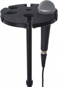 Support de microphone professionnel OEM portable en métal pour 6 micros, avec pince de table et bras articulé avec bonnette anti-vent en mousse - Product Image 5