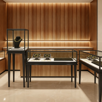 LED-Beleuchtung Eisen und Glas Schmuck Vitrine Metall Theke Tisch für Store Showcase Display