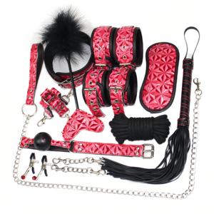 Pinksm personnalisé en cuir BDSM Bondage Gear adulte jouets sexuels collier menottes jambières masque pour les yeux fouet-services personnalisés - Product Image 3