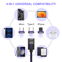 Câble de données magnétique 3-en-1 en nylon tressé robuste 240W 5A à charge rapide PD3.1 pour ordinateur portable et iPhone (modèle 2026)