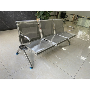 Prosperous <b>Seat</b> Stainless Steel Three Seater <b>Bench</b> WZ3003 With Armrests For Airport Hospital Waiting Areas - Product Image 3