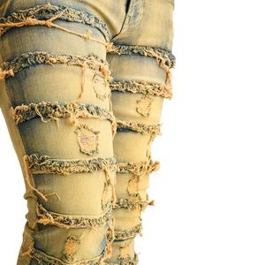 กางเกงยีนส์ผู้ชายดีไซน์ใหม่ หลายแบบ พรีเมียม ยืดได้ ทรงสแตก ซักแบบ Dirt Wash - Product Image 5