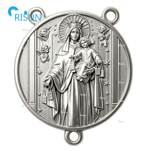 Medalla Personalizada <span class=keywords><strong>de</strong></span> la Virgen del Carmen, Centro <span class=keywords><strong>de</strong></span> Rosario Católico Religioso, Colgante, Collar, Medallón, Amuleto <span class=keywords><strong>de</strong></span> la Santa Virgen del Carmen - Product Image 3