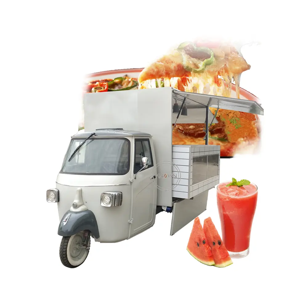 2022 Aangepaste Elektrische Mobiele Voedsel Driewieler Truck Met Volledige Keuken Ape Koffie Snack Voedsel Vending Winkelwagen Met Ce-certificering