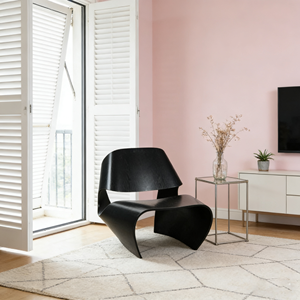 Silla de Ocio Minimalista de una Pieza - Asiento con Acabado Liso Negro para Decoración Moderna del Hogar - Product Image 3