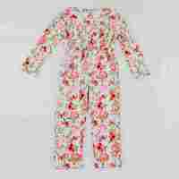 Combinaison à manches longues pour bébé fille, imprimé floral, en coton confortable, décontractée, une pièce, motif de fleurs mignonnes pour enfants