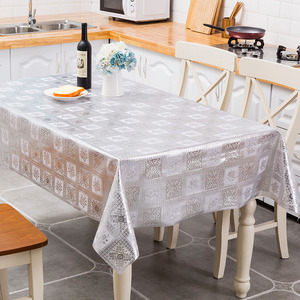 Nhà Máy Bán 137Cm * 20M Trong CuộN Sinh Thái Thân Thiện PVC Ren Khăn Trải Bàn Với Tem Bạc Yiwu Bảng Vải - Product Image 5