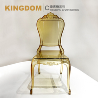 Chaise de luxe en acrylique transparente, style cristal ambré, créative et populaire, pour mariages de princesse, événements, hôtels et salles de bal