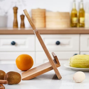 Wooden <b>Tablet</b> <b>Stand</b> Adjustable Desktop Holder For Kitchen Recipe Display Solid Wood Multifunctional <b>Stand</b> - Product Image 3