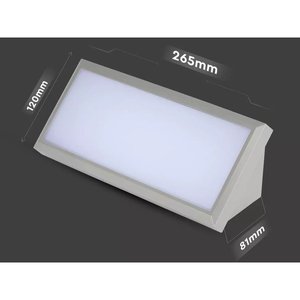 Lampada da Parete LED per Esterni 12W, Angolare, Grigia, 4000K, IP65 Impermeabile, Corpo in PC, Luce Bianca Calda Indiretta, SKU-218234 - Product Image 3