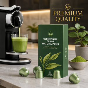 Capsules de café matcha saines en gros, compatibles universellement avec les machines à expresso, capsules de thé vert de qualité cérémoniale, approvisionnement en vrac - Product Image 5