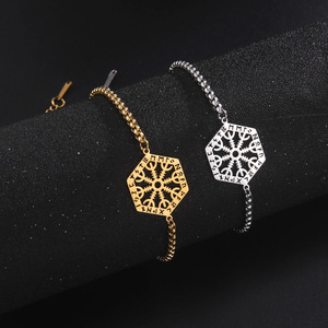 Nordic Vegvisir símbolo rúnica brújula pulsera para hombres mujeres Acero inoxidable nórdico amuleto joyería pagana - Product Image 2