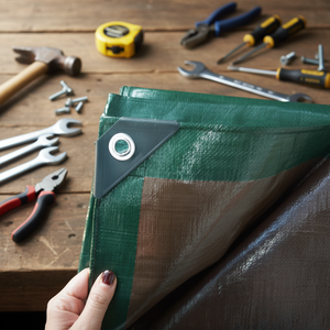 Bâche PE économique, personnalisable en poids et couleur, imperméable, traitée anti-UV, enduite, anti-moisissure, 160-220 g/m², avec <span class=keywords><strong>barre</strong></span> noire pour une résistance accrue - Product Image 1