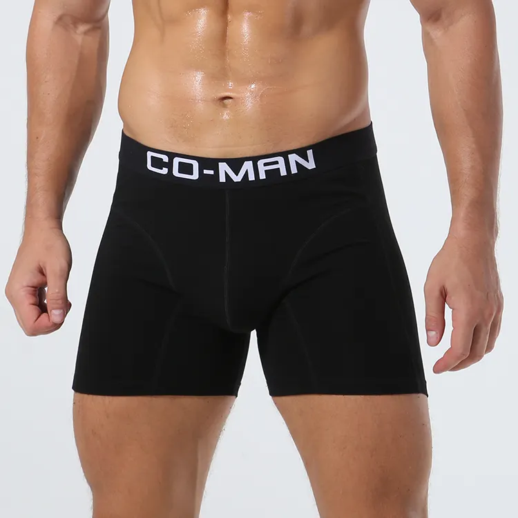 custom logo design service man boxer briefs soild underwear for men