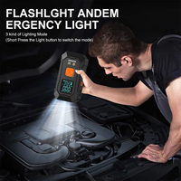 Démarreur de voiture portable 12V avec pompe à air pour pneus, lumière d'urgence et batterie externe