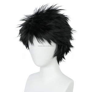 Perruque synthétique noire Uchiha <span class=keywords><strong>Sasuke</strong></span> <span class=keywords><strong>de</strong></span> 15 cm, courte et droite, <span class=keywords><strong>de</strong></span> haute qualité, résistante à la chaleur, pour cosplay d'anime (Jambalaya) - Product Image 4